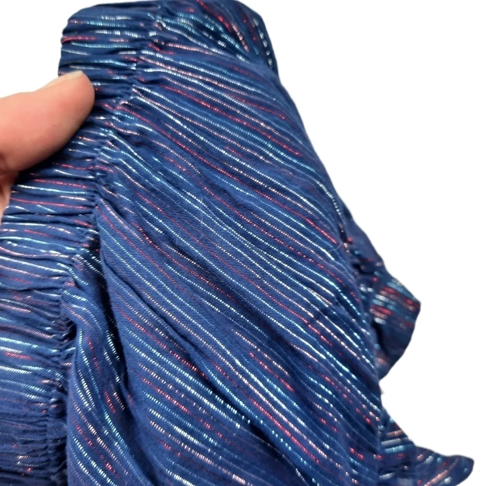 Oshkosh B'Gosh Metallic Thread Ruffle Skirt Red White‎ Blue Size 8 Girls